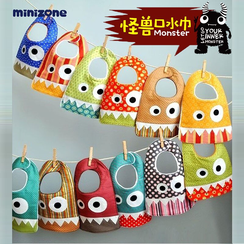 INS explosive small monster baby saliva towel cotton bib baby children bib Baby U-shaped food bib