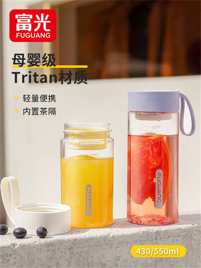 Fuguang High-Quality Water Bottle for Girls, Students, and Children, High-Temperature Resistant Tritan Plastic Cup, Portable and Convenient for Summer