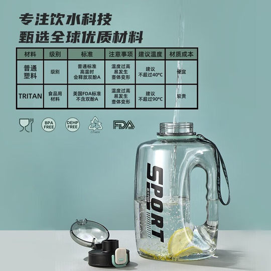 Fuguang Large-Capacity Water Bottle, Portable Sports Fitness Summer Cup, Space Cup, Water Jug