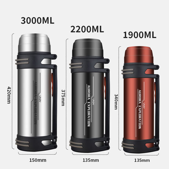 Fuguang Insulated Thermos Large Capacity Thermal Water Bottle for Men 2L Outdoor Car Portable Large Travel Water Bottle 3L