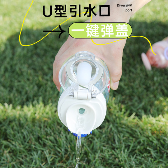 Fuguang Girls' Water Cup, High-Looking, Portable Fitness and Sports Tea Cup, Summer Children's High-Temperature-Resistant Plastic Space Cup