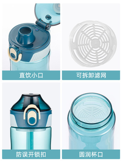 Fuguang Tritan Sports Water Cup for Men and Women, Portable Plastic Cup for Students, High Temperature Resistant Summer Large Capacity Space Cup