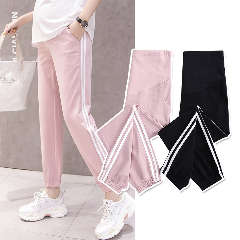 Maternity pants outside the spring and summer thin ice silk summer pants inside the pants nine points of summer fashion sports loose