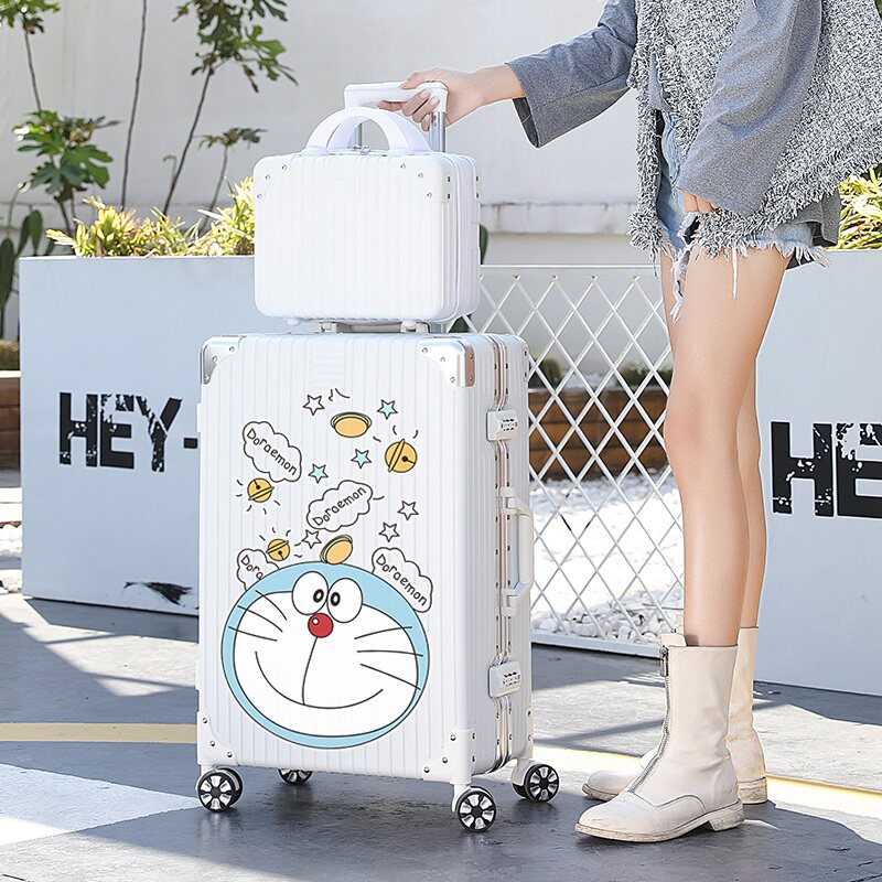 Japan suitcases female small student pull-lever box 2022 new stylish sturdy and durable coded lock leather case
