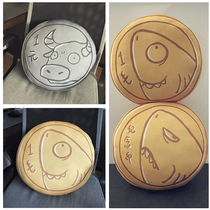 Creative shark cow pillow super soft cushion cool homophonic simulation coin commemorative coin toy birthday gift for men and women