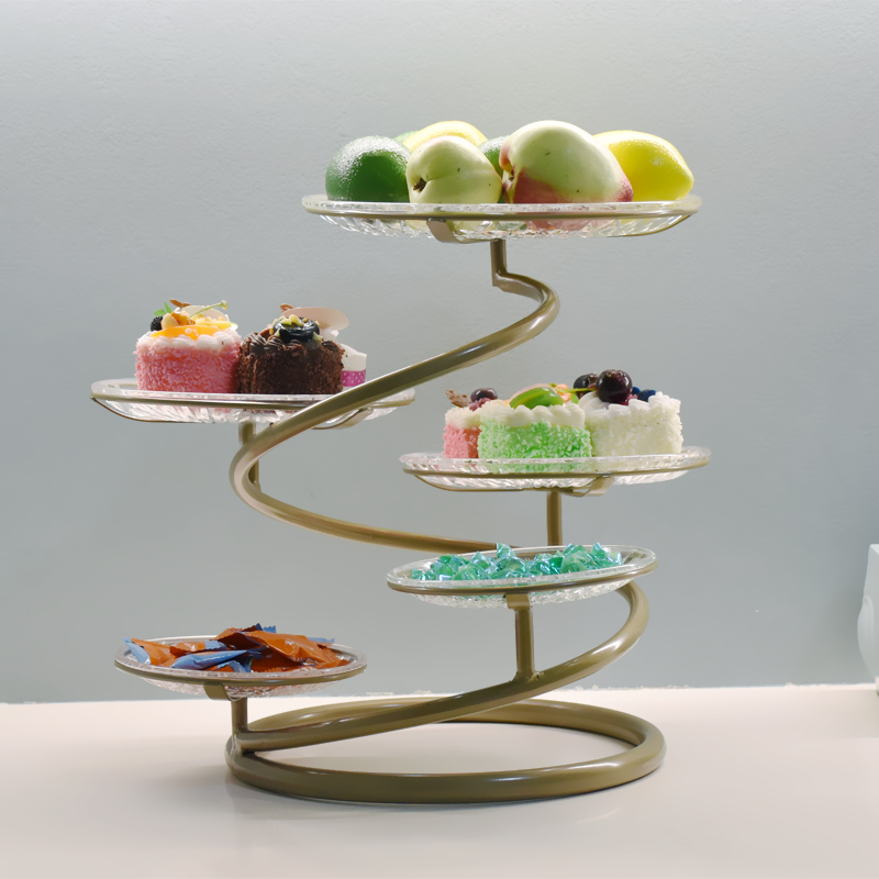 Creative multi-layer cake rack Living room household dried fruit plate Fruit plate Afternoon tea cake rack Wedding dessert table ornaments