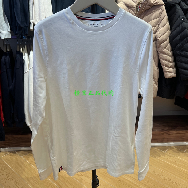 78Jb319 Tommy Hilfiger Tommy Hilfiger Men's Simple Round Neck Long-Sleeved T-Shirt