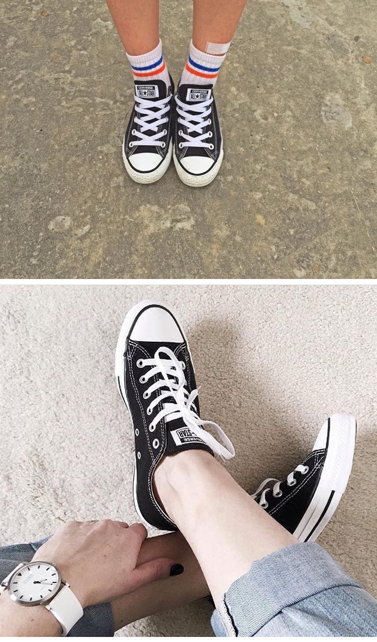 Giày converse Converse Giày nam nữ mẫu đôi mẫu cổ điển thường xanh mẫu thấp để giúp sinh viên giày vải thông thường 101007 - Plimsolls giày converse