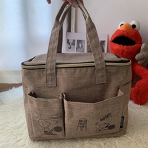 Exported to Japan Appendix Snoopy Large Capacity Handheld Cosmetic Bag Waterproof Shopping Bag Picnic Storage Bag