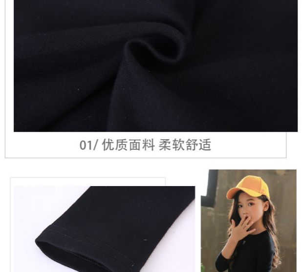Áo mới 2018 bé gái áo thun cotton dài tay màu trắng bó sát trẻ em đáy áo màu đen áo sơ mi trẻ em màu đen thủy triều hoang dã 8 quần áo trẻ em xuất khẩu