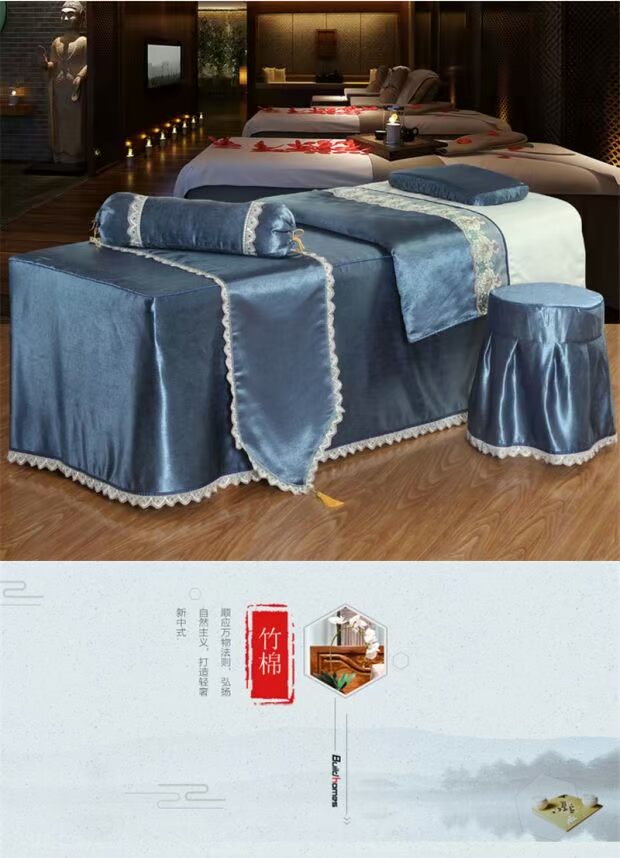 Thẩm mỹ viện Beauty khăn trải giường denim giường bông bedspread mảnh duy nhất của cao cấp massage phong cách châu Âu màu đơn giản - Trang bị tấm ga giường spa giá rẻ