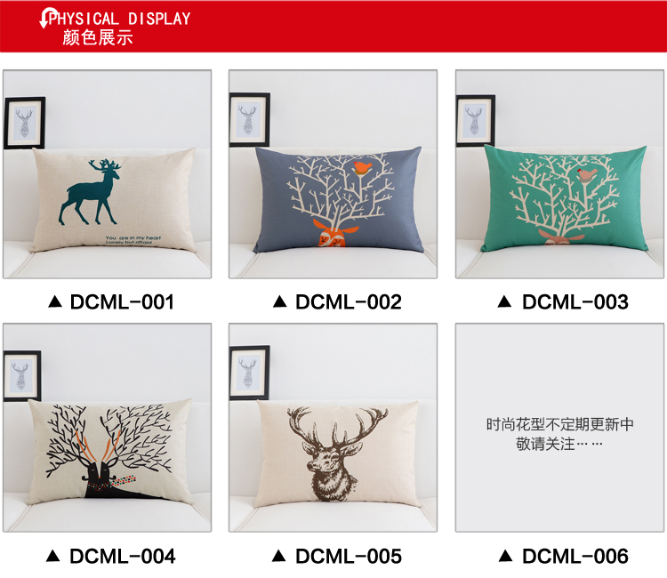 Gối thắt lưng sofa cotton lanh gối nai sừng tấm Bắc Âu đơn giản dải eo pad xe hình chữ nhật đệm với lõi tay áo gối trang trí sofa