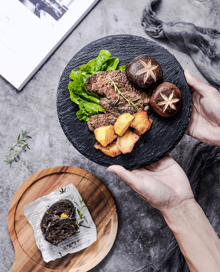 Món bít tết gỗ rắn phương Tây Món ăn phương Tây bít tết bằng gỗ bít tết nhà hàng - Tấm đũa gỗ cẩm lai