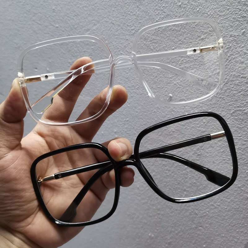 Red Korean version of the retro large frame black glasses frame female face thin small red book square can be equipped with myopia frame