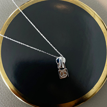 deepv vcruan necklace female metal personality peace sign zipper head and neck chain clavicle chain 925 silver