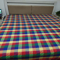 Pure cotton plaid sheets Student dormitory single bed double sheets Pure cotton plaid large Kang Single 3 meters