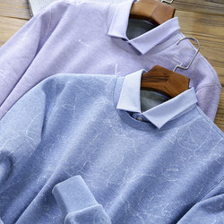 velvet ຫນາແລະຮູບແບບທີ່ງ່າຍດາຍດູໃບໄມ້ລົ່ນທຸລະກິດໃຫມ່ແບບສະບາຍໆຊັ້ນເທິງອົບອຸ່ນ lapel sweater ເສື້ອກັນຫນາວອາຍຸກາງປີສໍາລັບຜູ້ຊາຍ