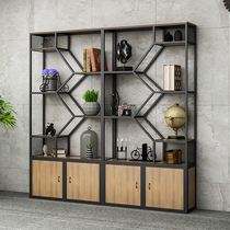 Industrial Wind Iron Art Office Partition Cabinet Floor Bookcase Living-room Living-room Living-room Display Rack Loft Display Cabinet