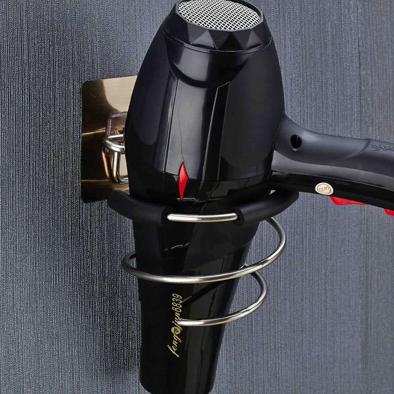 Punch-free hair dryer barrel rack wall-mounted suction cup bathroom rack powder room storage toilet hair dryer rack