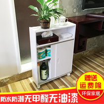 Toilet Toilet side cabinet Waterproof side cabinet Floor with trash can clip storage Living room simple modern shelf