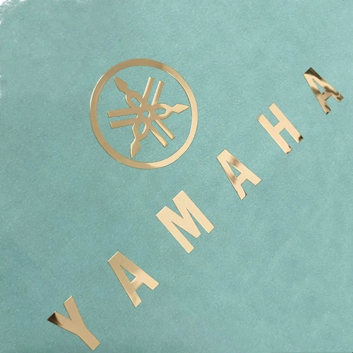 Yamaha, музыкальные инструменты, треугольное пианино, гитара, металлическая наклейка, с печатью вашего логотипа