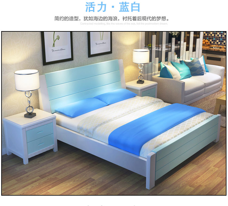 giường gỗ màu trắng hiện đại đơn giản đơn hoặc kép master bedroom Trung Quốc hôn nhân giường 1,8 m 1,2 / 1,5m giường cao lưu trữ hộp - Giường giuong xep thong minh