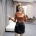 Phiên bản Hàn Quốc của thời trang mộc mạc mộc mạc sọc dọc màu mỏng Slim dài tay chạm đáy áo len áo len nữ áo len nữ form rộng Vòng cổ áo len