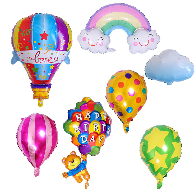 New party hot air balloon Bear parachute Aluminum film balloon Birthday party Wedding party decoration balloon