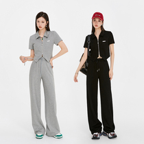 Irregular downswing double open zipped knitted suit