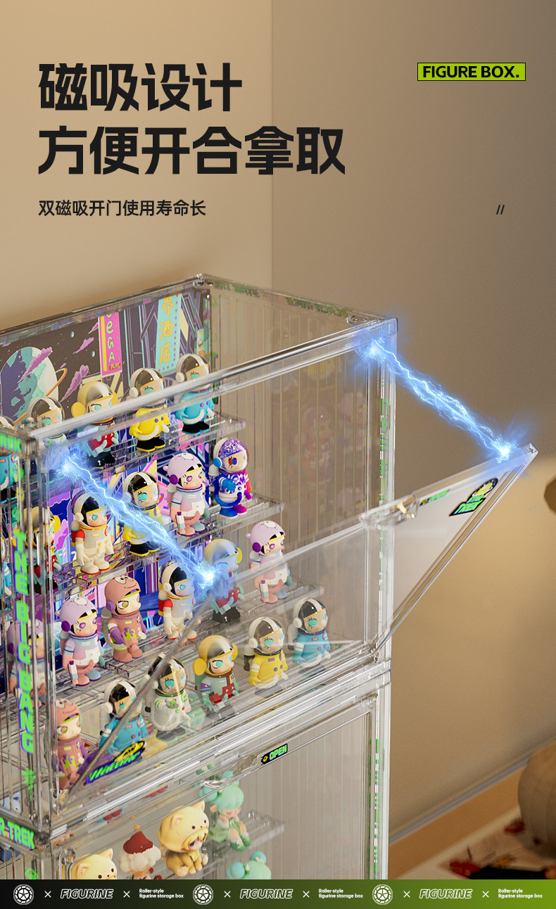 手办展示柜透明盲盒收纳展示架适用乐高玩具模型积木收纳盒陈列柜