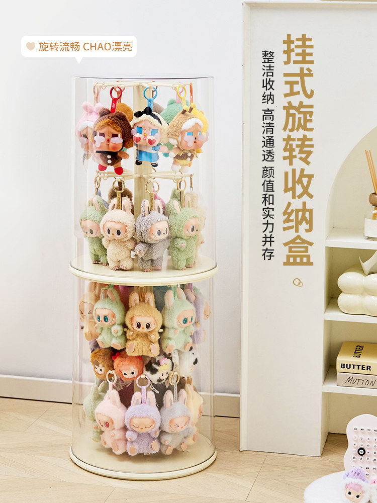 Labubu Display Box Is Suitable for Bubble Mart Doll Keychains, Figurine Display Cabinets, Blind Box Display Racks, and Storage