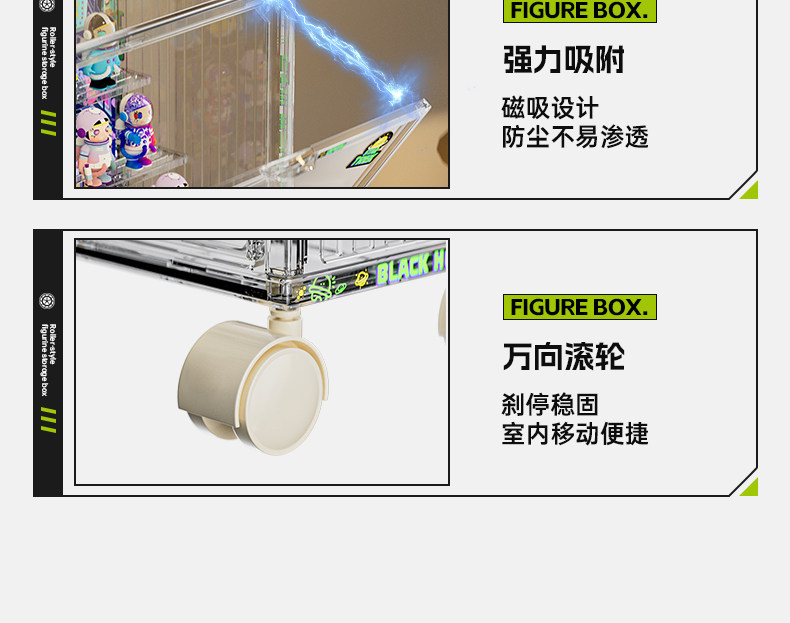 手办展示柜透明盲盒收纳展示架适用乐高玩具模型积木收纳盒陈列柜