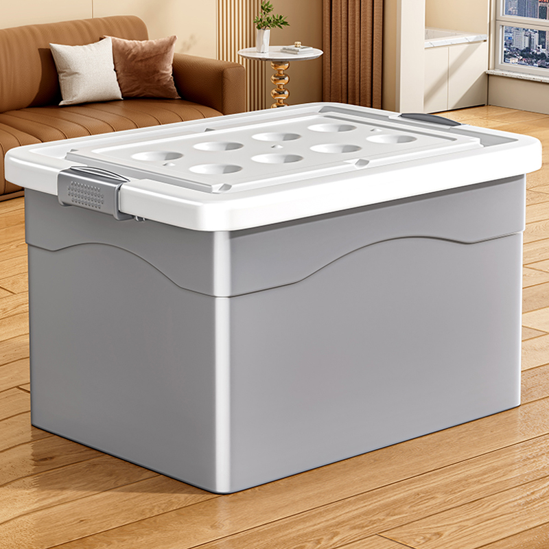 収納ボックス、大容量、特大衣類、おもちゃ、雑貨、厚い蓋、家庭用プラスチック収納バスケット、整理ボックス