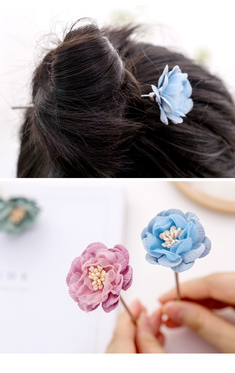 Kẹp tóc phong cách retro phụ kiện tóc Hanfu trang phục hàng ngày phụ kiện vải hoa trang sức đẹp siêu cổ tích kẹp tóc cho bé gái