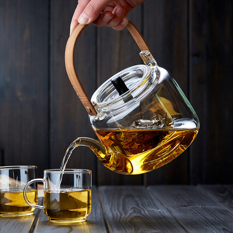 Glass teapot resistant high temperature steam tea equipment special kettle for electric pot household open flame beam cup set