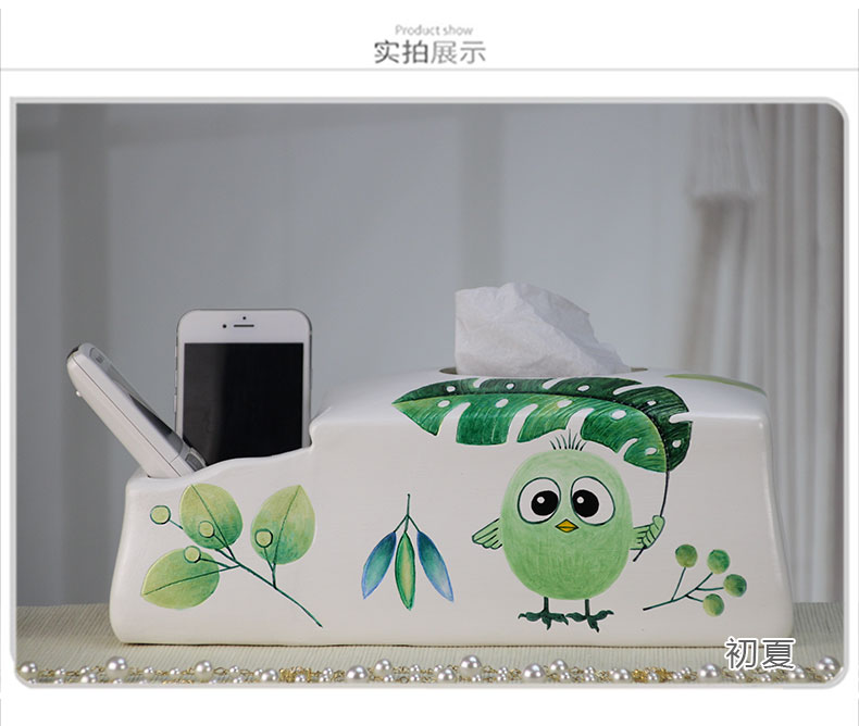 Great I and contracted the receive remote control box of the sitting room of household multifunctional tissue box pick a ceramic paper carton box