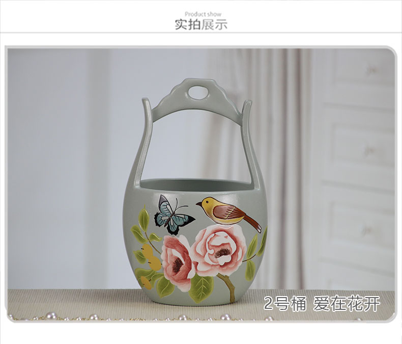 Ceramic barrel creative receive a box sitting room dresser make - up box type, the receive remote control box of the desktop storage box