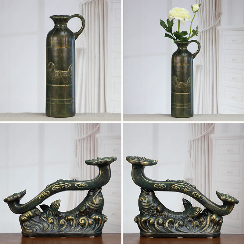 Great well imitation bronze ceramic furnishing articles of modern Chinese lacquer antique decoration decoration in the sitting room porch handicraft product