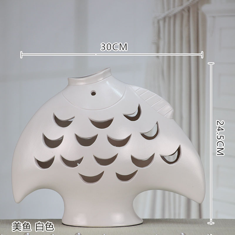 Great beauty fish living room TV cabinet rich ancient frame furnishing articles furnishing articles contracted and I household ceramics hollow - out fish crafts