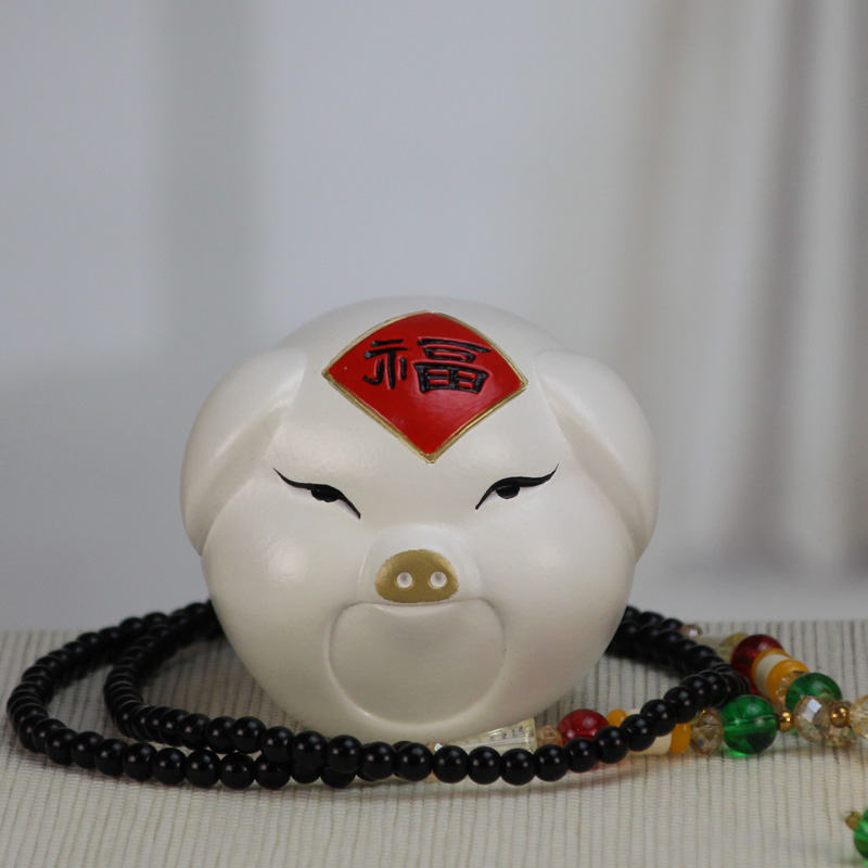 Lovely small place blessing pig small creative furnishing articles furnishing articles home sitting room five blessings hand - made ceramic small card holder