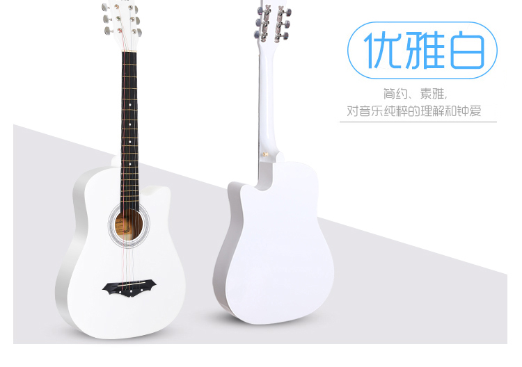 Bột chính hãng 38 inch guitar acoustic guitar acoustic guitar Người mới bắt đầu thực hành guitar nam và nữ sinh viên nhạc cụ - Nhạc cụ phương Tây đàn nguyệt cầm