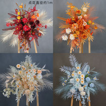 Wedding Chapel Prop Wedding Hall Emulation Road Leading Flower Peony Flower Point Background Rack Hung Flower Iron Art Geometric Road Citation Sen Department