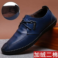 Giày cotton nam mùa đông mới cộng với nhung ấm thấp giúp giày cotton nam phiên bản Hàn Quốc của giày da giản dị hai giày cotton nam giày the thao nam chính hãng