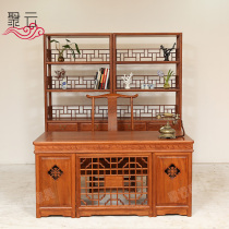 Chinese Antique Solid Wood elm Bookshelves Classical library furniture combination Simple bookcase display frame Desk and chair