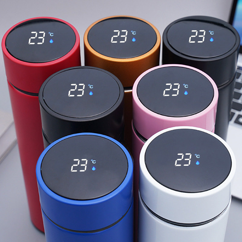 Smart thermos cup show temperature water cup 304 stainless steel business straight cup high-grade gift cup custom logo
