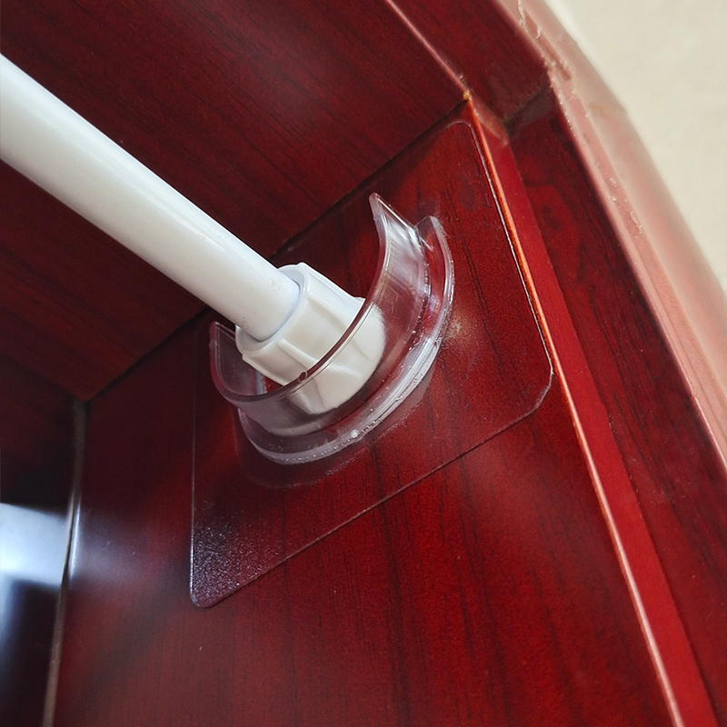 Telescopic Rod Holder, No-Drill Shower Curtain Rod Holder, Adhesive Hook, U-Shaped Traceless Hanging Rod Holder, Door Curtain Rod Bracket