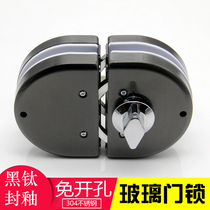 Stainless steel glass door lock Single door single open double door double lock frameless framed glass door lock Push-pull door lock