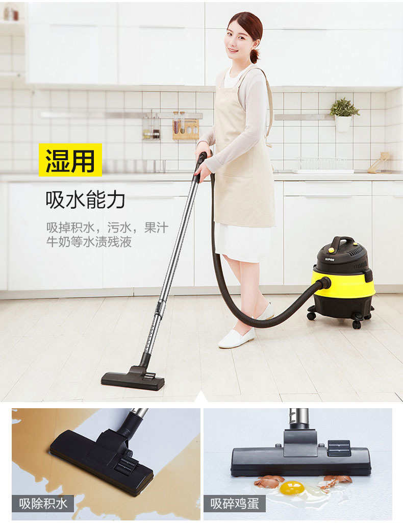 robot hút bụi xiaomi vacuum mop esse Máy hút bụi gia đình Supor mạnh mẽ công suất cao cầm tay ướt và khô thùng công nghiệp Máy hút bụi thương mại mới - Máy hút bụi