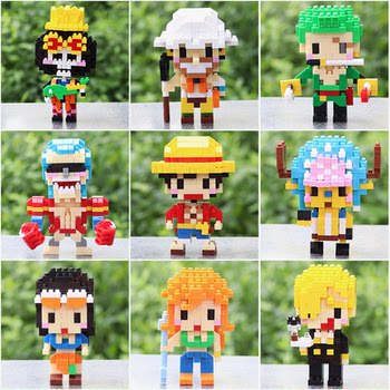 One Piece Peripheral Building Block Mini Figures Luffy Zoro Nami Chopper Educational Assembly Toys Ornaments Birthday Gifts