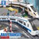 Train Building Blocks Sliding on Old-Fashioned Steam Tracks, Harmony and Fuxing High-Speed Trains, Assembly Toys